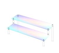 YTBHSHXZ, Espositore portaoggetti in acrilico a 2/3 livelli, espositore colorato for profumi, espositore fai da te(Colorful 2 Tier,20cm)