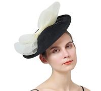 YTBHSHXZ, Fascinator, cappello da sposa, fiocco, fermaglio for capelli, cappello da tè, fascia for capelli da cocktail, accessori for capelli(Purple ivory)