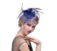 YTBHSHXZ, Fascinator, copricapo di piume, cappello di filato, fascia for capelli, copricapo da sposa, cappello, copricapo da cocktail e da tè.(Red)