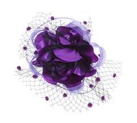 YTBHSHXZ， Fascinators, fermagli for cappelli, accessori for capelli da donna, veli con fermagli for cappelli, forcine for capelli, copricapi da cocktail party(Purple)