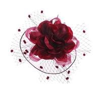 YTBHSHXZ， Fascinators, fermagli for cappelli, accessori for capelli da donna, veli con fermagli for cappelli, forcine for capelli, copricapi da cocktail party(Wine)