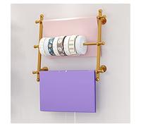 YTBHSHXZ, Organizzatore for nastri/carte da regalo, for sciarpe, a 3 livelli, espositore for asciugamani in metallo con montaggio a parete, for torte/fiori/negozio di articoli da regalo(Gold,100x60cm/