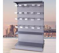 YTBHSHXZ, Organizzatore for scaffali for alimenti in acciaio da 165 x 195 cmScaffali for supermercato con 4 file di ganci((76.7x24.8in) 195x68cm)