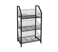 YTBHSHXZ, Organizzatore for scaffali for snack a 3 livelli, scaffale for esposizione del supermercato, scaffale for bevande/piccoli alimenti/giocattoli contro il muro(Black,60x30x86cm)