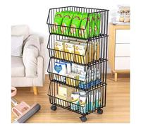 YTBHSHXZ, Organizzatore for scaffali for snack, salva cestino for snack for armadietti da cucina for ufficio, dispensa, negozi al dettaglio, dormitorio(Black,Medium)