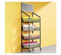 YTBHSHXZ, Organizzatore for scaffali for snack, scaffale for supermercato, scaffale for bevande/piccoli alimenti/giocattoli contro il muro(Black,60x27x140cm)