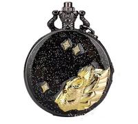 YTBHSHXZ Orologio da Tasca e Catena, Grande Orologio da Tasca Vintage con Movimento al Quarzo, Orologio Appeso incollato con Stella lunare, Orologio da Tasca a Catena for Uomo e Donna