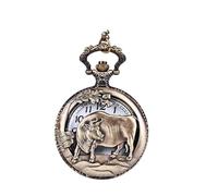 YTBHSHXZ orologio da tasca e catena, Orologio da collana vintage con zodiaco cavo 12 Orologio da tasca zodiaco, orologio pendente, orologio da collana