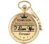 YTBHSHXZ orologio da tasca e catena, Orologio da tasca al quarzo con incisione retrò, catena spessa, adatto for ciondolo for orologio da tasca for uomo e donna(Gold)