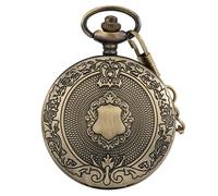 YTBHSHXZ orologio da tasca e catena, Orologio da tasca con scudo al quarzo da uomo, regalo con catena e numeri romani(Cyan)