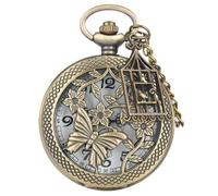 YTBHSHXZ orologio da tasca e catena, Orologio da tasca vintage a farfalla cava, accessori for gabbie for uccelli, orologio al quarzo, regalo for uomini e donne studenti