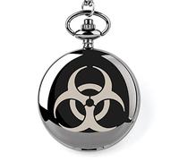 YTBHSHXZ orologio da tasca e catena, Orologio da taschino con logo Black Panther, retro, grande orologio da taschino al quarzo, collana con ciondolo