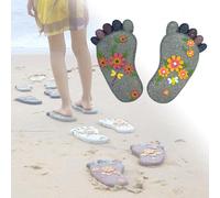 YTBHSHXZ, Pietra Decorativa for camminamenti con Impronte di Piedi dimensionali e Motivo Floreale, Pietra Decorativa for Esterni Vibrante for Cortile/Sentiero(Light Gray,1PC)