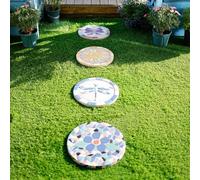 YTBHSHXZ, Pietra Decorativa squisita for sentieri con Motivo a Sole, Farfalla, Fiore e Libellula, Decorazione for Giardini/sentieri(1 Pack)