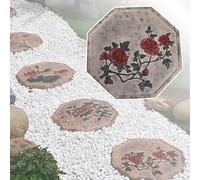 YTBHSHXZ, Pietre Decorative for gradini da Giardino in Resina ecocompatibili, ottagonali for Cortili/sentieri/Prati/Giardini(Peony)