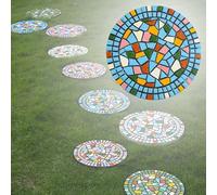 YTBHSHXZ, Pietre Decorative Rotonde Multicolori for vialetti, pavimentazione Decorativa in Resina Ecologica for vialetti Esterni(Blue,2PCS)