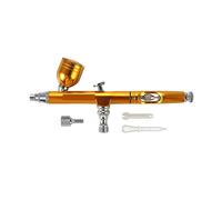 YTBHSHXZ, Pistola a spruzzo con ugello a doppia azione for aerografo da 0,3 mm, pennelli for decorare torte rossi/oro for manicure con chiave e cannuccia(NT 133G)