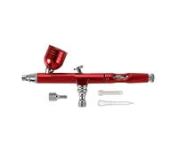 YTBHSHXZ, Pistola a spruzzo con ugello a doppia azione for aerografo da 0,3 mm, pennelli for decorare torte rossi/oro for manicure con chiave e cannuccia(NT 133R)