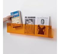 YTBHSHXZ, Porta riviste da ufficio lungo in acrilico - Supporto da parete for giornali, riviste e libri(Orange,40cm(15 3/4"))