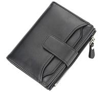 YTBHSHXZ Portafoglio da uomo in fibra superfine PU in pelle sintetica con porta carte e finestra for documenti d'identità, portafoglio premium(Black)
