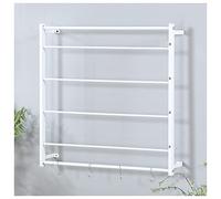 YTBHSHXZ, Portaoggetti for carta da regalo for espositore for nastri/cravatte in ferro for negozi di artigianato, scaffale for sciarpe montato a parete con ganci extra(White,67x67cm/26x26inch)