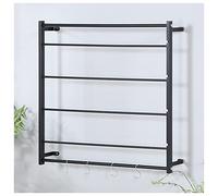 YTBHSHXZ, Portaoggetti for carta da regalo for espositore for nastri/cravatte in ferro for negozi di artigianato, scaffale for sciarpe montato a parete con ganci extra(Black,67x67cm/26x26inch)