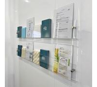 YTBHSHXZ, Portariviste in acrilico da 2 pezzi, espositore trasparente for brochure da parete(60cm(23 5/8"))