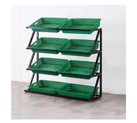 YTBHSHXZ, Scaffale del mercato a 4/5 livelli, scaffale for esposizione di frutta e verdura del supermercato, portaoggetti for alimenti for patatine da cucina(Green,120x35x120cm)