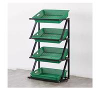 YTBHSHXZ, Scaffale del mercato a 4/5 livelli, scaffale for esposizione di frutta e verdura del supermercato, portaoggetti for alimenti for patatine da cucina(Green,65x35x120cm)