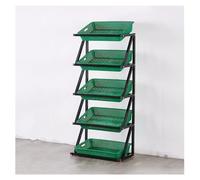 YTBHSHXZ, Scaffale del mercato a 4/5 livelli, scaffale for esposizione di frutta e verdura del supermercato, portaoggetti for alimenti for patatine da cucina(Green,65x35x150cm)