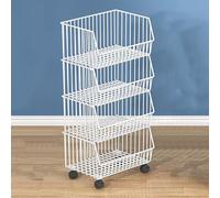 YTBHSHXZ, Scaffale del supermercato a 4/5 livelli di grande capacità, carrello di stoccaggio con rotelle for esposizione for scaffali al dettaglio, carrello di stoccaggio su ruote for cucina/generi al