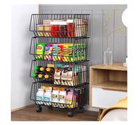 YTBHSHXZ, Scaffale for cestini for snack a 4 livelli, scaffali indipendenti for supermercati for armadietti da cucina for ufficio, dispensa, negozi al dettaglio, dormitorio(41x25x83cm)