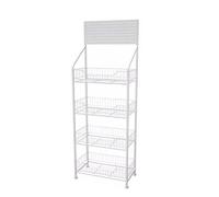 YTBHSHXZ, Scaffale for frutta e verdura for supermercato, sistema di cestini a più livelli for patatine/caramelle/pane in acciaio(Black,5 Tier60x27x165cm)