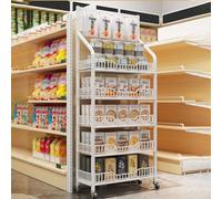 YTBHSHXZ, Scaffale rotante for frutta e verdura for supermercato, sistema di cestini a più livelli for patatine/caramelle/pane(White,5 Tier 60cm)