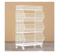 YTBHSHXZ, Scaffali del supermercato di grande capacità di 4/5 livelli bianco, espositore da pavimento commerciale con ruote a 360°, utilizzato come ripiano della dispensa(White 4 Tier,L(60cm/24in))