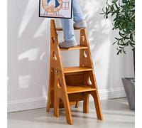 YTBHSHXZ, Scalette Pieghevoli Scaletta in Legno Sgabello, Salita Pieghevole Sgabello a 4 Gradini Gradini Multifunzione Scaffale Espositori