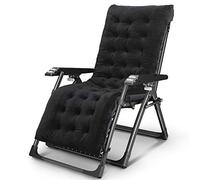 YTBHSHXZ Sedia pieghevole Siesta Chair portatile for anziani for balcone for il tempo libero for donne incinte 100x67x85cm Resistente(Black Thick Pad)