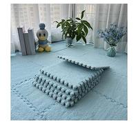 YTBHSHXZ Set di 10 tappeti morbidi a pelo lungo, soffici piastrelle for ad incastro, for pavimenti antiscivolo for giochi puzzle, sensoriali for la stanza sensoriale(Bleu Clair)
