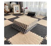 YTBHSHXZ Set di 10 tappeti morbidi a pelo lungo, soffici piastrelle for ad incastro, for pavimenti antiscivolo for giochi puzzle, sensoriali for la stanza sensoriale(Gris+clair Café)