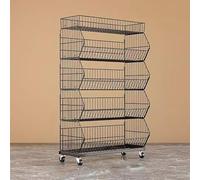 YTBHSHXZ, Supporto for oggetti salvaspazio a 5 strati for display for mercato agricolo/negozio/farmacia, facile da montare(Black 5 Tier,L(90cm/35in))