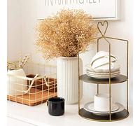 YTBHSHXZ Supporto for snack vintage con maniglia dell'amore, piatto for torta in ferro battuto a due strati, vassoio for, supporto for(Gold)