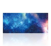 YTBHSHXZ Tappetino for mouse con tastiera lunga for computer Galaxy blu, lavabile, base in gomma antiscivolo(1200x600x3mm)