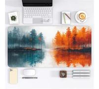 YTBHSHXZ Tappetino for mouse lungo for tastiera e computer, lavabile, con base in gomma antiscivolo, motivo astratto blu arancione Woods(1200x600x2mm)