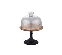 YTBHSHXZ， Tavolo da dessert alto in legno con copertura in vetro retrò Tavolo da dessert for feste di matrimonio Espositore for torte multiuso Vassoio for torte