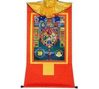 YTBHSHXZ Thangka tibetane, SIPAHO Thangka Broccato, for la Meditazione Zen e l'Arredamento della Casa(Red,Medium(62cm*47cm))