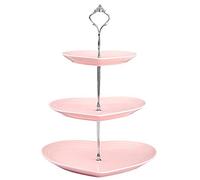 YTBHSHXZ， Vassoio for torta con supporto for dessert, biscotti, caramelle, piatto di frutta creativo a tre strati in ceramica europea