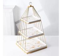 YTBHSHXZ Vassoio in ceramica a due piani, vassoio for frutta, snack, torta in, dessert, espositore for torte, for(Green)