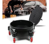 YTCYKJ Carrello a secchio da 5 galloni con inserto a secchio, carrello professionale per lavaggio auto, con 5 ruote e 2 ruote di bloccaggio per lavaggio auto, dettagli, garage e altro