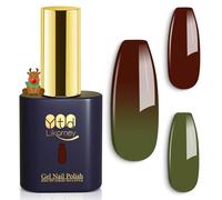 YTD Likomey Smalto Semipermanente per Unghie in gel,15ml UV LED che Cambia Colore con la Temperatura Smalti Semipermanenti Unghie Camaleonte Giorno di Natale Manicure Nail Polish-Marrone Verde,WB07