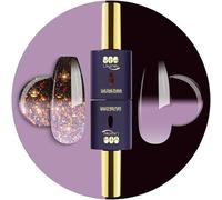 YTD Likomey Smalto Semipermanente per Unghie in gel,2 Pcs 15ml Puro Colore e Glitter Cambia Colore con la Temperatura Smalti Semipermanenti per Unghie Camaleonte Nail Polish-Grigio Porpora a Nero